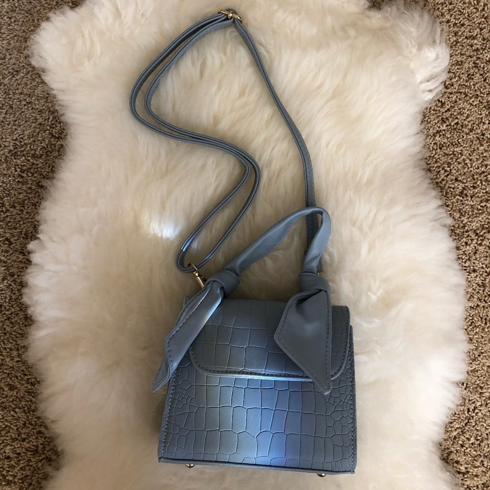 Baby Blue Faux Leather Purse NWOT